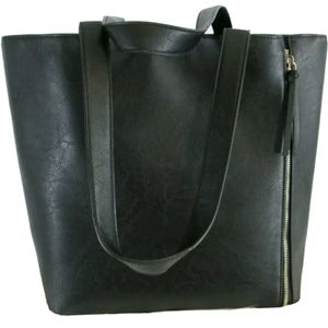 NEIMAN MARCUS Double Gold Zipper Weekender Travel Tote Shoulder Bag